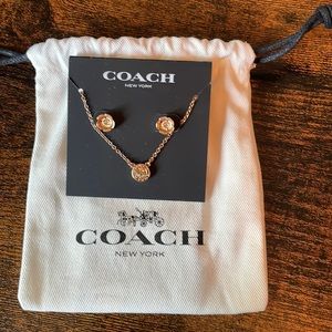 Coach necklace and earrings set